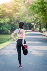 Woman exercising in the park
