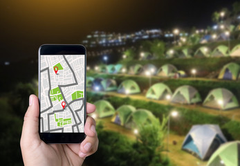 GPS Map to Route Destination network connection Location Street Map with GPS Icons  Navigation