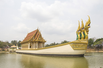 Beautiful Buddhist temple Wat na-mung Ubon ratchathani Thailand 