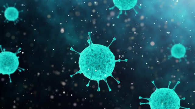 3D render bacteria virus, 3d render microbe. Loop animation. 
