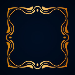 Old vintage frame with decorative ornate vintage border, retro elements. Vector illustration. Beautiful filigree ornamental template for design of frames