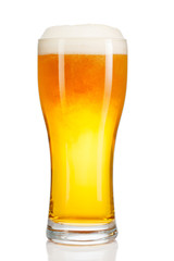 glass of beer isolated on white background.