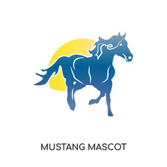 mustang mascot logo isolated on white background for your web, mobile and app design