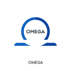omega logo isolated on white background for your web, mobile and app design - obrazy, fototapety, plakaty