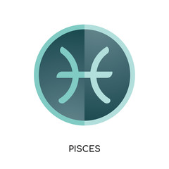 Obraz premium pisces logo isolated on white background for your web, mobile and app design