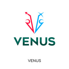 venus logo isolated on white background for your web, mobile and app design