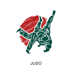 judo logo isolated on white background for your web, mobile and app design