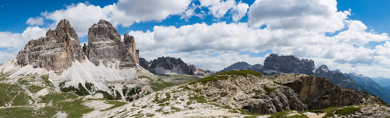 National Nature Park Tre Cime In the Dolomites Alps. Beautiful nature of Italy. - obrazy, fototapety, plakaty