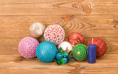 Composition of the christmas decorations.