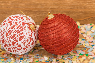 Composition of the christmas decorations.