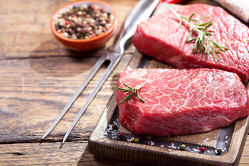 fresh meat with ingredients for cooking