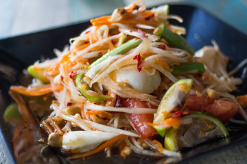 Papaya salad Thai famous cuisine food 