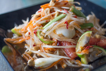 Papaya salad Thai famous cuisine food 