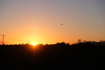 Romantic sunset in Costa Rica