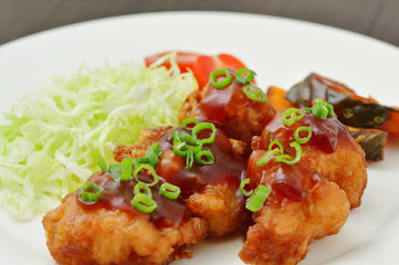 鶏の唐揚げ甘酢あんかけ