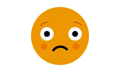 Surprised and disappointed eyes Emoji vector illustration.