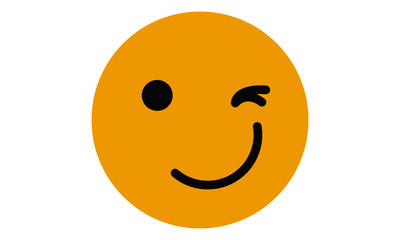 Winking Face Emoji vector illustration. 