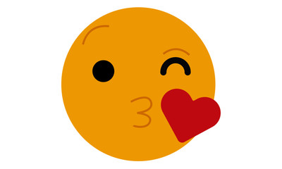 Emoji Kissing Face Emoji vector illustration.