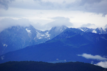 Panorama of the Alps from Ljubljana, Slovenia