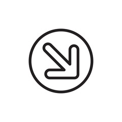 diagonal arrow right outlined vector icon. Modern simple isolated sign. Pixel perfect vector  illustration for logo, website, mobile app and other designs