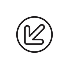 diagonal arrow left outlined vector icon. Modern simple isolated sign. Pixel perfect vector  illustration for logo, website, mobile app and other designs