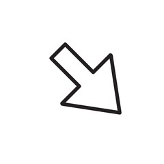 diagonal arrow right outlined vector icon. Modern simple isolated sign. Pixel perfect vector  illustration for logo, website, mobile app and other designs