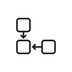 block diagram, common point outlined vector icon. Modern simple isolated sign. Pixel perfect vector  illustration for logo, website, mobile app and other designs