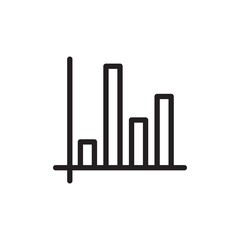 bar chart, diagram chart outlined vector icon. Modern simple isolated sign. Pixel perfect vector  illustration for logo, website, mobile app and other designs