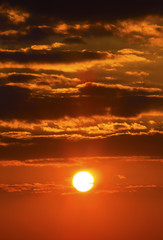 Beautiful sunset with colorful clouds on the sky