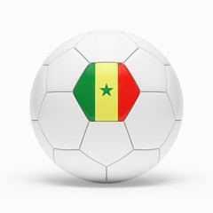 Obraz premium 3d rendering of soccer ball with Senegal flag isolated on a white background