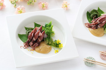 ホタルイカ酢味噌和え