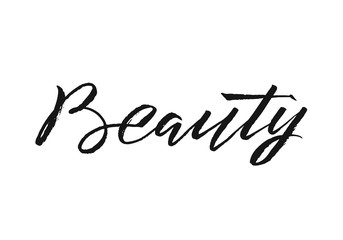 Beauty Typography Square Poster. Vector lettering. Calligraphy phrase for gift cards, scrapbooking, beauty blogs. Typography art.