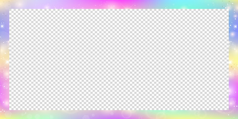 Magic banner with rainbow mesh and space for text. © Ekaterina