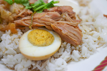 Thai Famous Food Stewed Pork and Egg Thai Cuisine 