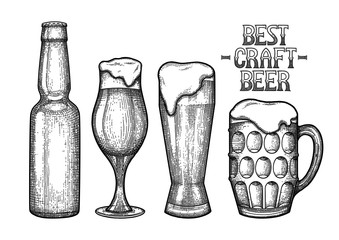 Graphic glasses of beer