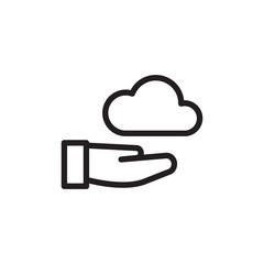 buy cloud, purchase cloud outlined vector icon