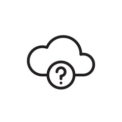 cloud information, cloud question outlined vector icon. Modern simple isolated sign. Pixel perfect vector  illustration for logo, website, mobile app and other designs