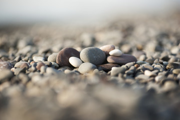 Fototapeta na wymiar Sea pebbles. Marine background.