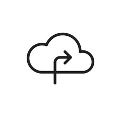 transfer to cloud outlined vector icon. Modern simple isolated sign. Pixel perfect vector  illustration for logo, website, mobile app and other designs