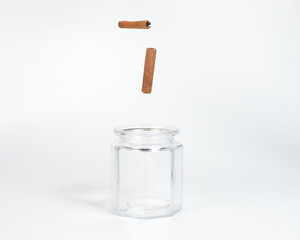 Cinnamon  in a glass jar