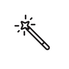 magic wand outlined vector icon. Modern simple isolated sign. Pixel perfect vector  illustration for logo, website, mobile app and other designs