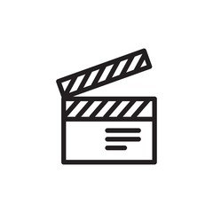 shoot movie, movie outlined vector icon. Modern simple isolated sign. Pixel perfect vector  illustration for logo, website, mobile app and other designs