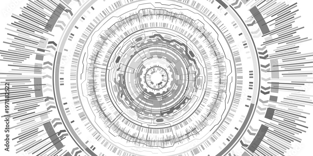 Wall mural infographic circle elements. futuristic user interface hud ui ux. abstract background with connectin