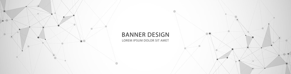 Vector banner design, global connection with lines and dots
