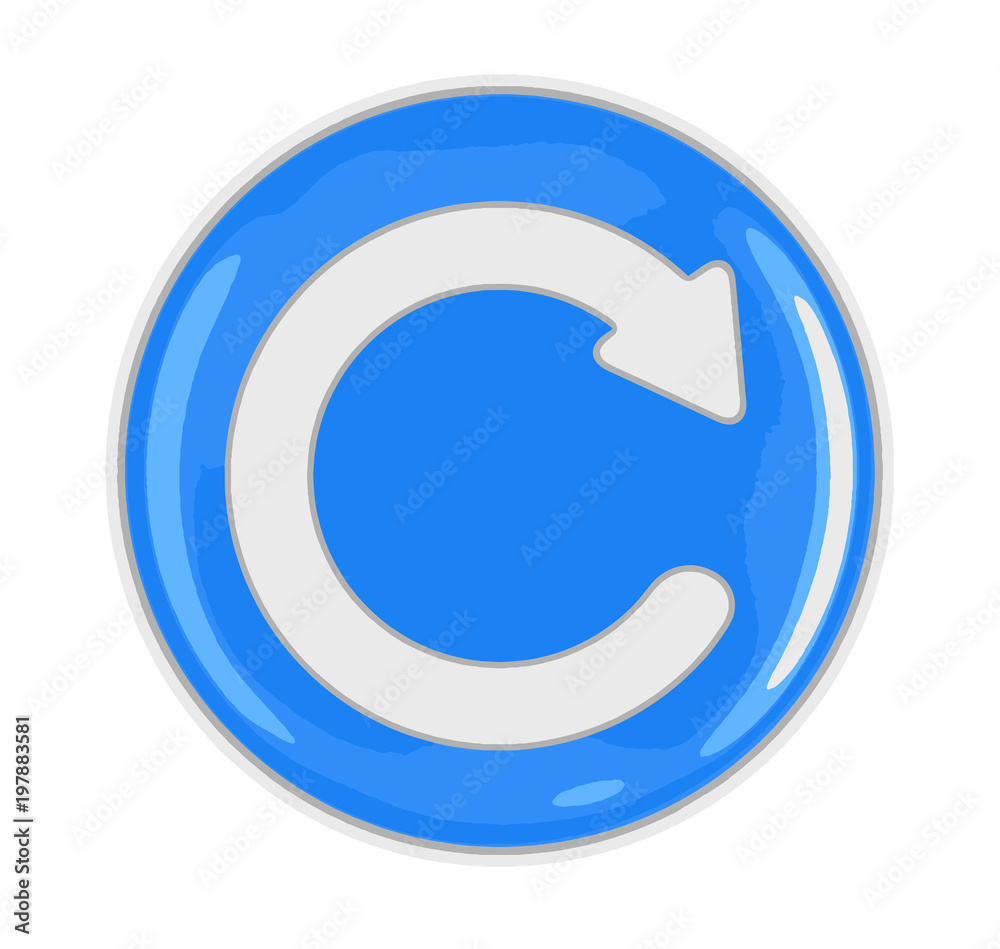 Poster button with refresh sign. image with clipping path
