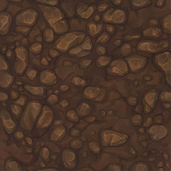 Stone ground. Seamless texture. Vector illustration.
