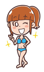 ダイエットに成功した女性のイラスト