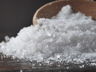 Salt close-up, macro photo.