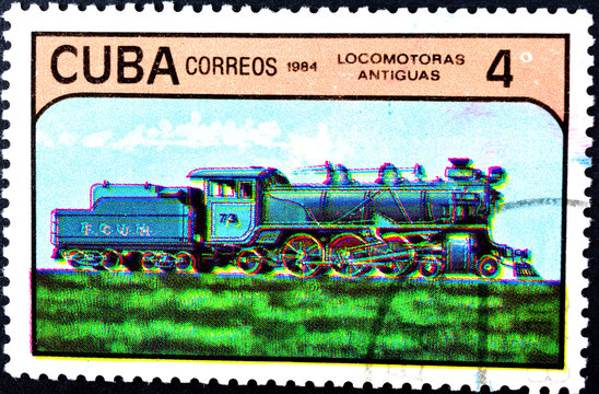 CUBA - circa 1984 - locomotive.
