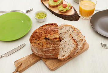 Bread on dinner table